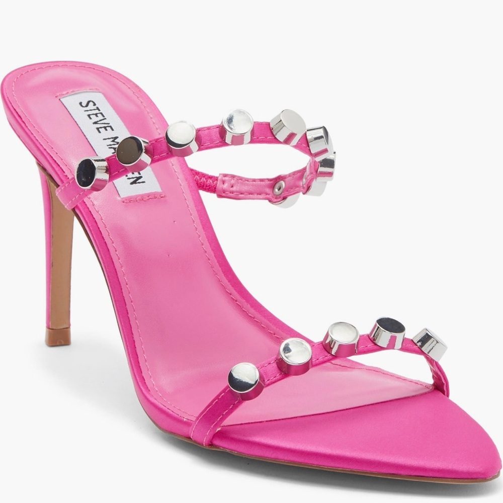 Steve Madden Fuchsia and Silver Studded Heels